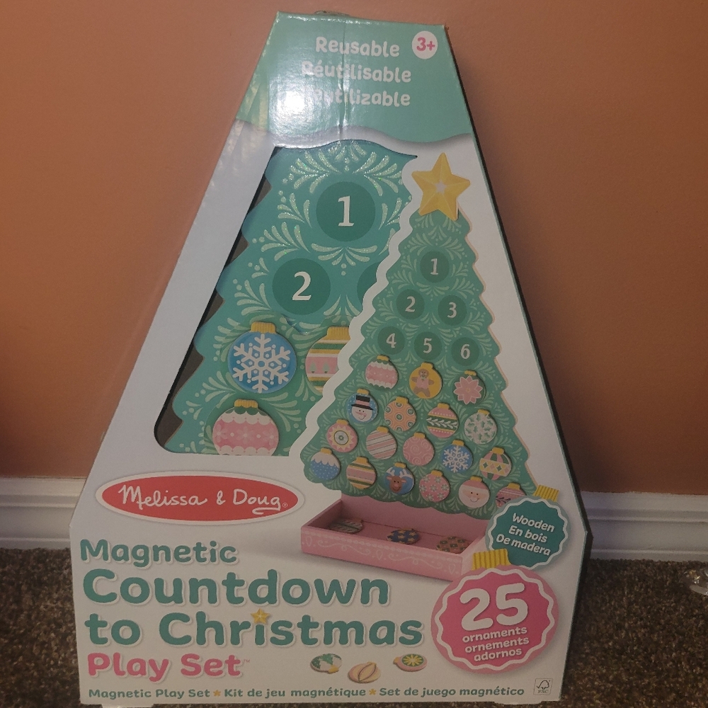Colorful Wooden Christmas Tree Advent Calendar
